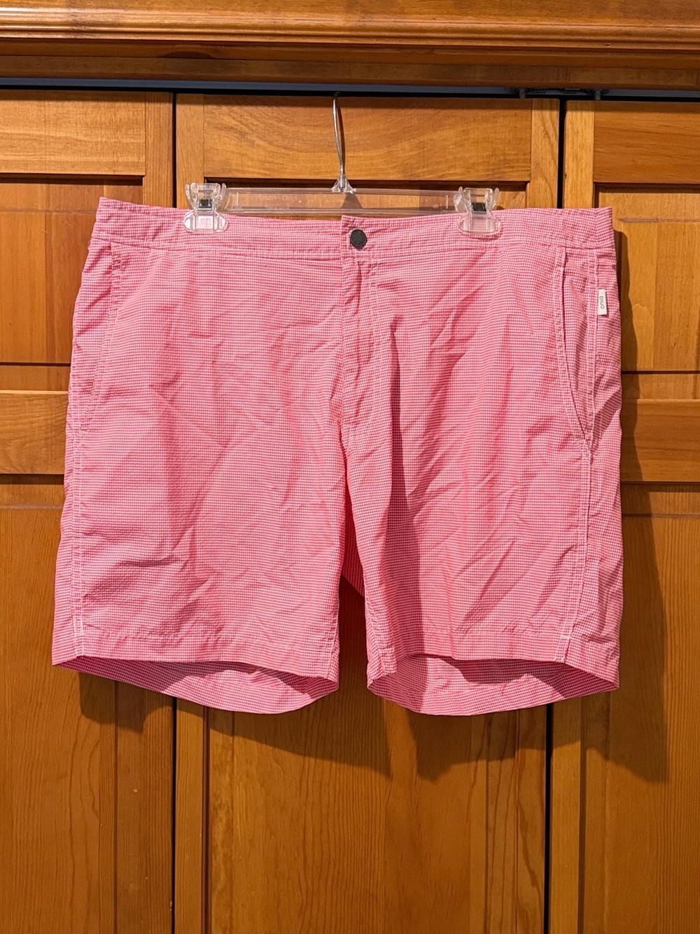 Onia Seersucker Gingham Hybrid Swim Shorts